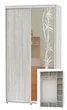 Шкаф-купе двухдверный Алекса 150*45*230 Сосна Натти ДСП/Зеркало с пескоструйным рисунком - изображение 1