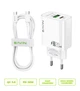 Сетевое зарядное устройство BAVIN PC939Y-CC PD 20W Type-C USB-A (QC3.0) + кабель Type-C/Type-C White - изображение 1