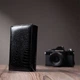Женский кошелек в три сборки из лакированной фактурной натуральной кожи ST Leather 22707 черный - изображение 10
