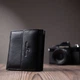 Женский кошелек среднего размера с монеткой снаружи из натуральной кожи ST Leather 22719 черный - изображение 9
