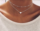 Короткая двойная цепочка чокер серебристая Fashion Jewelry (II) 20336 - изображение 1