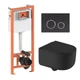 Комплект: Qtap Taurus Ultra Quiet унитаз подвесной QT2433084EUQMB+Nest комплект инсталляции 4в1(Клавиша круглая Black mat) QT0133M425+QT0111M11V1146MB - изображение 1