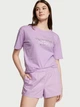Пижама женская хлопок шорты+футболка Victoria's Secret 26748529 S Cиреневая - изображение 1