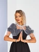 Накидка палантин для храма Family Tradition из сетки фатина с бусинами 80х80 см белый Фея драже - изображение 3