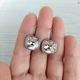 Сережки Hand Made черненные с прозрачными кристаллами Swarovski - изображение 5