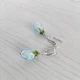 Серьги Hand Made с бутонами роз из муранского стекла бело-голубого оттенка - изображение 3