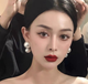 Большие серьги жемчужины белые бижутерия Fashion Jewelry (II) 32518 - изображение 2