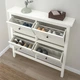 Тумба для взуття на 4 відділення IKEA HEMNES 107х22х101 см біла (601.561.21) - зображення 3