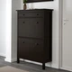 Тумба для взуття на 2 відділення IKEA HEMNES 89х30х127 см чорно-коричнева (402.169.08) - зображення 2