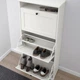 Тумба для взуття на 3 відділення IKEA BRUSALI 61х30х130 см біла (804.803.93) - зображення 3