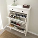 Тумба для взуття на 2 відділення IKEA HEMNES 89х30х127 см біла (201.695.59) - зображення 4