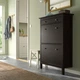 Тумба для взуття на 2 відділення IKEA HEMNES 89х30х127 см чорно-коричнева (402.169.08) - зображення 10