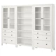 Книжкова шафа з дверцятами та ящиками IKEA HEMNES 270x197 см біла морилка (192.337.59) - изображение 1