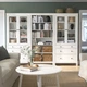 Книжкова шафа з дверцятами та ящиками IKEA HEMNES 270x197 см біла морилка (192.337.59) - изображение 5