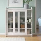 Сервант IKEA HAUGA 105х116 см білий (304.150.55) - изображение 5