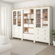 Книжкова шафа з дверцятами та ящиками IKEA HEMNES 270x197 см біла морилка (093.840.51) - изображение 2