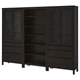 Книжкова шафа з дверцятами та ящиками IKEA HEMNES 270x197 см чорно-коричнева (792.337.56) - зображення 1