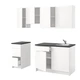 Кухня IKEA KNOXHULT 220х61х220 см глянцева біла (091.804.69) - зображення 1