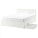 Ліжко з 4 ящиками IKEA SONGESAND 160х200 см біле (492.413.24) - зображення 1