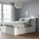 Ліжко з ящиками IKEA BRIMNES 140х200 см біле (590.991.36) - зображення 2