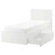 Ліжко з 2 ящиками IKEA MALM 90х200 см біле (790.129.91) - зображення 1