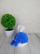 Вязаная мягкая плюшевая игрушка амигуруми "Кит", серия "морские плюшики", сине-белый, 17 см, ручная работа - изображение 1