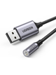 Звукова картая UGREEN CM477 USB 2.0 to 3.5mm Aluminum Alloy 25cm Dark Gray (30757) - изображение 3