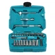 Набір інструмента Makita B-65567 (1/4", 34 шт) головки торцеві з трищіткою (7415) - зображення 1
