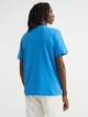 Футболка хлопковая длинная мужская H&M 061099592 L Голубой/Текст (6666000321794) - изображение 2