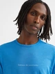 Футболка хлопковая длинная мужская H&M 061099592 L Голубой/Текст (6666000321794) - изображение 4