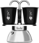 Zestaw Bialetti Mini Induction Kawiarka + 2 filiżanki Srebrno-czarny 100 ml (8006363036009) - obraz 1