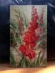 Картина маслом на оргалите 15х25см Огненное Сияние гладиолусы ручная работа художника Alleya-kartin - изображение 1