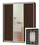 Шафа-купе тридверна Алекса 170*45*240 Горіх селект кам'яний ДСП/Дзеркало/ДСП ШК-04 - зображення 1