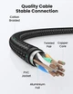 Високошвидкісний інтернет кабель RJ45 Cat8 Ethernet UGREEN круглий Lan мережевий кабель шнур 0.5 м (90540) - зображення 2