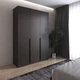 Распашной шкаф трехдверный с полками и штангами для одежды 1500x2200x500 венге темный (hm-32-vg) - изображение 1