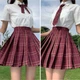 Юбка клетчатая плиссированная высокая посадка вишневая 67050 XS - изображение 3