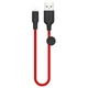 Кабель HOCO X21 Silicone Lightning 2,4A/0,25m. Black&Red - зображення 2