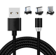 Магнитный кабель X-Cable 3в1 (Type-C, Micro USB, Lighting) / Круглый 360 градусов / Черный - изображение 1