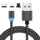 Магнитный кабель X-Cable 3в1 (Type-C, Micro USB, Lighting) / Круглый 360 градусов / Черный - изображение 2