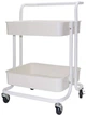 Этажерка на колесах Stenson "Comfort" 2 яруса, 43×36×48 см, белая (WW01356-W) - изображение 1