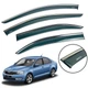 Дефлектори вікон (вітровики) DEFL для Skoda Rapid 2012+ / Seat Toledo 2012+ Sedan з хром полоскою накладні 4 шт. - зображення 1