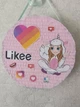Піньята "Likee, Tik Tok, YouTube" ніжно-рожевого/бірюза 38*38*10 + палиця - изображение 3