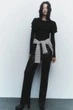 Кофточка ZARA в рубчик M Чорна - зображення 3
