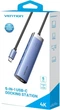 USB-хаб 5-in-1 Vention USB3.1 Type-C - HDMI/USB 3.0x3/PD 100W Blue Aluminum Alloy Hub (TGESB) - изображение 3