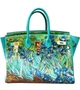 Дизайнерская сумка ArtBag Luxury-Creator ИРИСЫ Рисунок на сумке художественная роспись пейзаж цветы синие и белые ирисы ручная работа - изображение 1