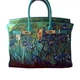 Дизайнерская сумка ArtBag Luxury-Creator ИРИСЫ Рисунок на сумке художественная роспись пейзаж цветы синие и белые ирисы ручная работа - изображение 10