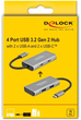 USB-хаб Delock External USB 10 Gbps Type-C Hub with 2 x USB Type-A/Type-C Grey (4043619632602) - зображення 3