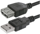 Кабель Logo 2.0 USB Type-A - USB Type-A M/F 3 м Чорний (8590274170605) - зображення 1