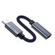 Адаптер перехідник Type-C на Lighting HOCO charging and data adapter (0,15m, USB 2.0, 480 Mбіт/с, 3A). Gray - зображення 7