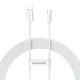 USB кабель із роз'ємом Type-C Baseus Superior Series Fast Charging Data (100W, 2m). White - зображення 1